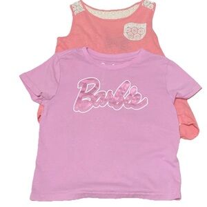 Barbie Pink Kids T-Shirt and Cynthia Rowley tank girls sz  5/6 lot